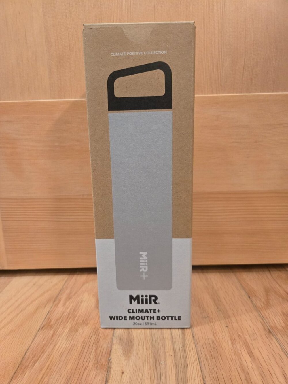 New Miir Climate+ 20oz silver stainless steel water bottle